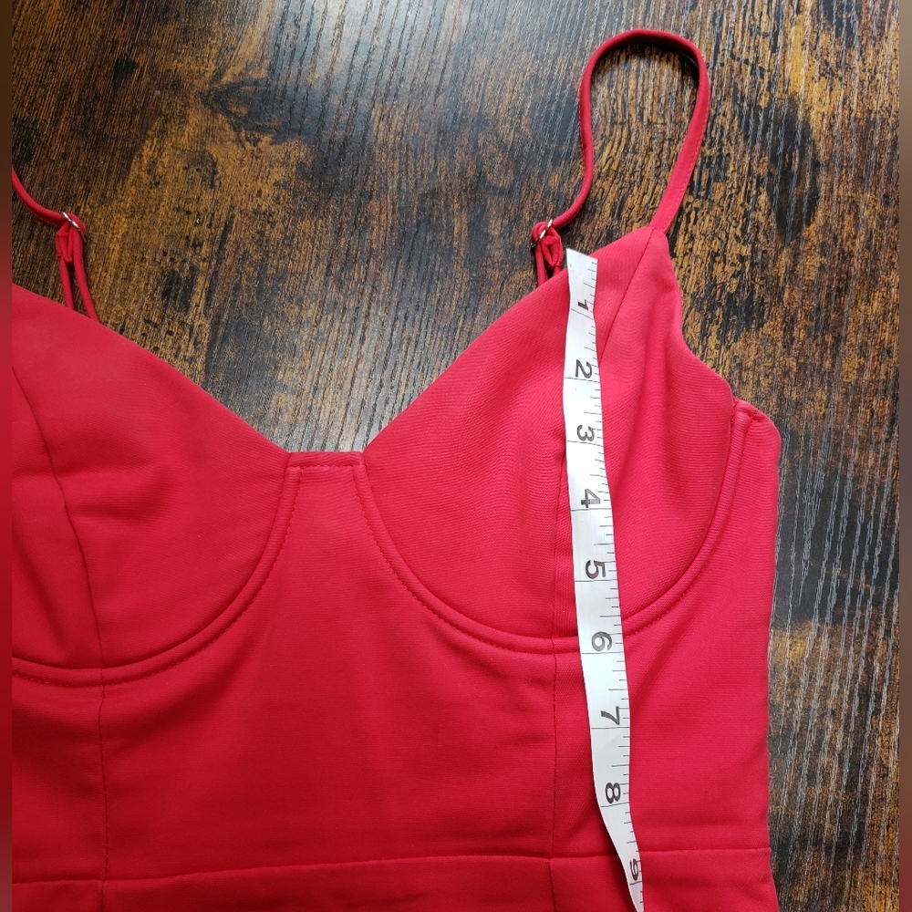 US4/ Princess Polly Novella mini red bustier balconette dress - Picture 4 of 12